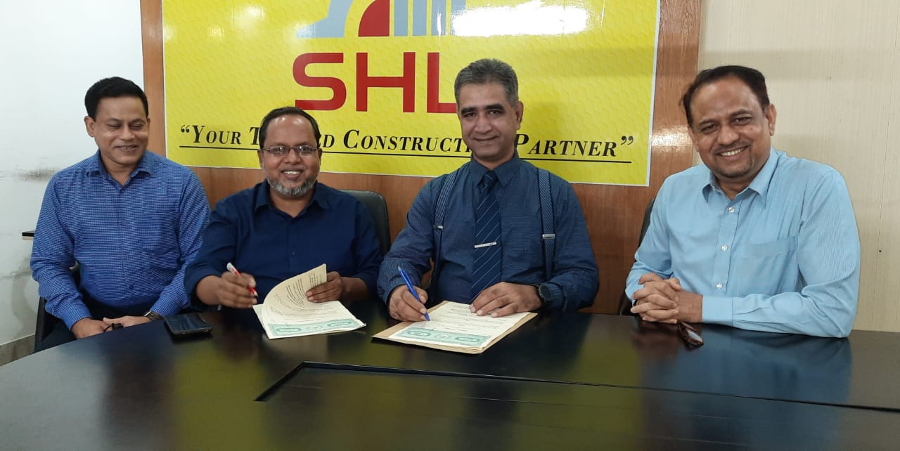 Signing ceremony with SSRM Signed by Anower Hossain Mizan,  Managing Director of SHL and Brg. Anisur Rahman, ED, SSRM,Colonel Monir Zaman of Ocean Marketing   Company and Mr Zillur Rahman.